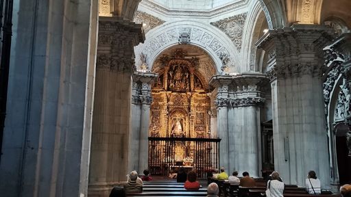 photo of the inside of the church with people attending mass to signify attending mass frequently - one of the lenten activities for families